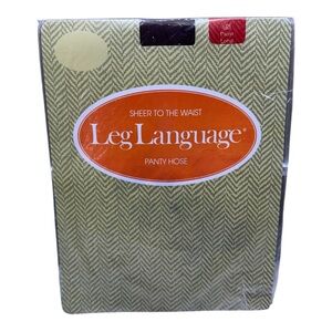 NOS Vintage Leg Language Sheer To The Waist Pantyhose Size Long Plum